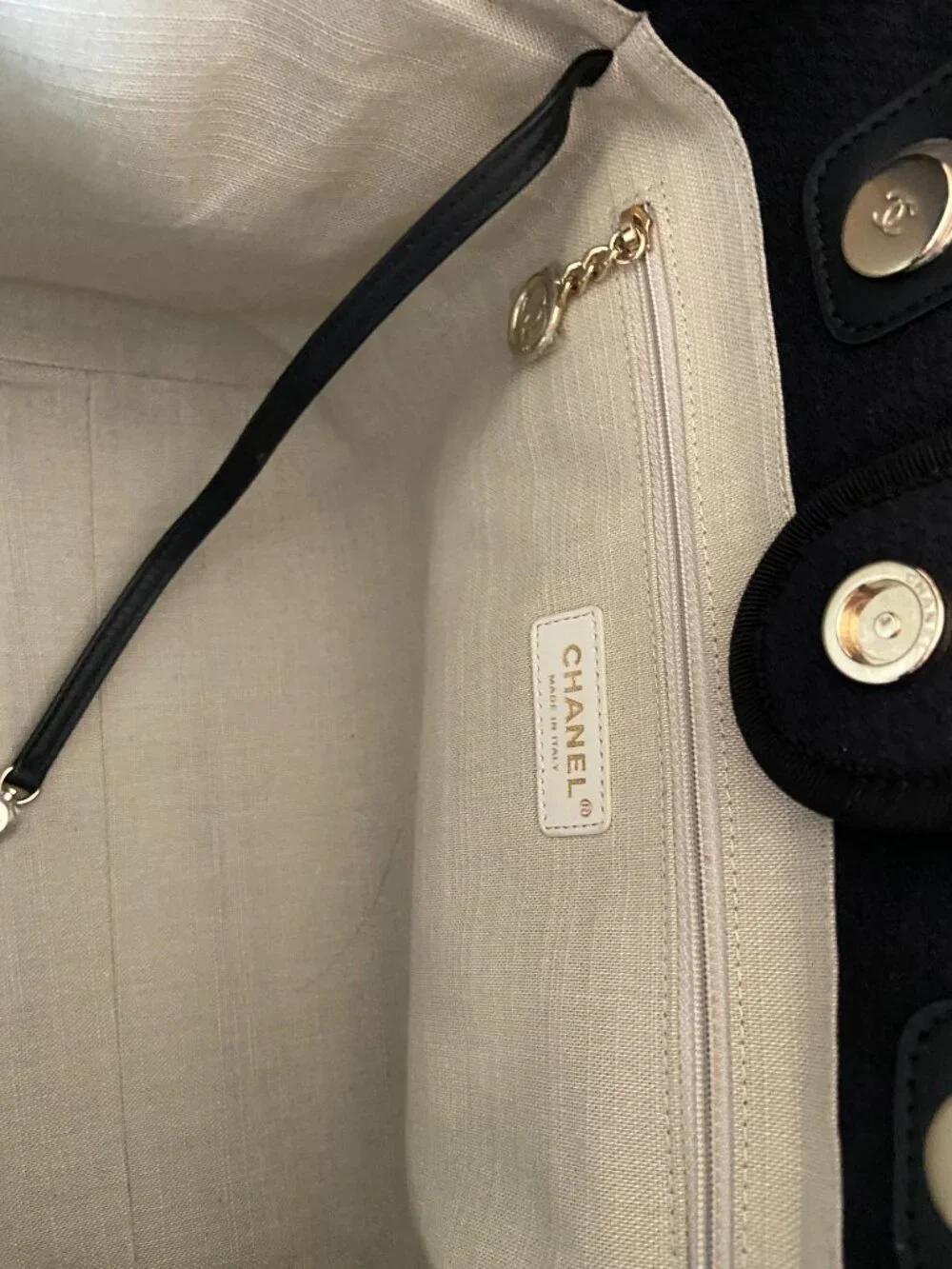 Chanel Large Deauville Shopping Tote Navy/Black BOX/DUST BAG